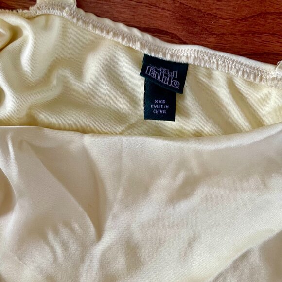 Butter Yellow Satin Mini Sheath Dress XXS BNWT - Picture 5 of 5